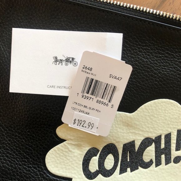 NWT Rare Limited Edition Leather Coach Marvel Gallery Pouch With Coach Bubble - Picture 4 of 4